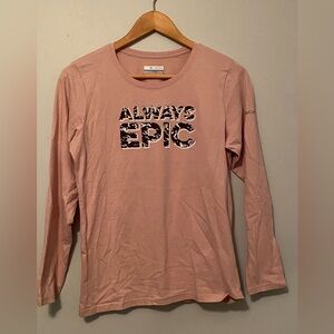 Always Epic Columbia Long Sleeve Light Pink T-shirt Tee